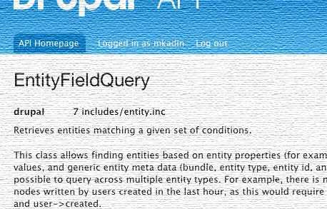 Introducción a EntityFieldQuery para Drupal 7