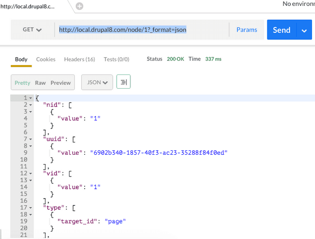 Postman Drupal 8