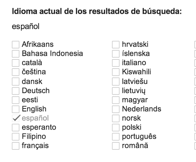 google language settings