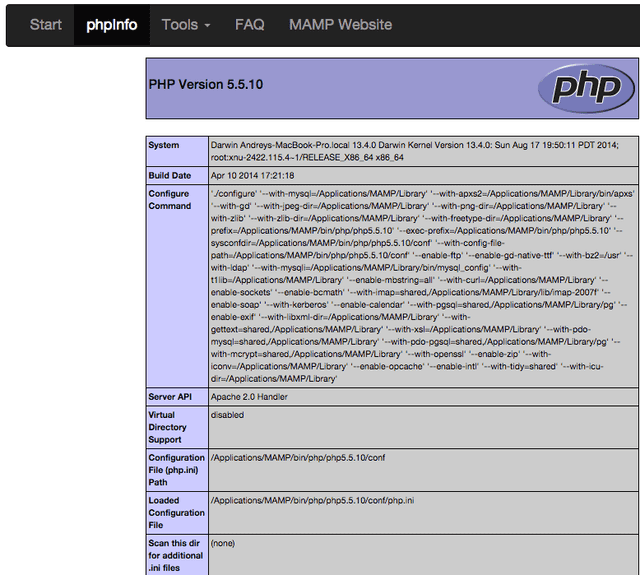 phpInfo