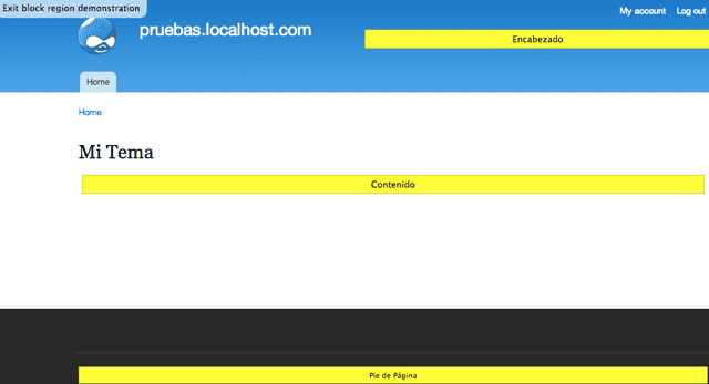 Regiones en tema Drupal